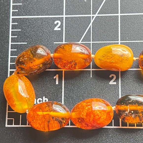 Vintage Baltic Amber Necklace 41.7g  Butterscotch Honey Cognac Barrel Clasp  24" - Picture 8 of 15